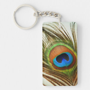 Porte-clefs Porte - clé photo Peacock Feather
