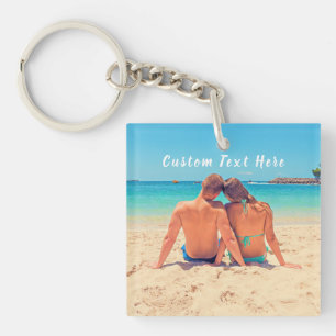 Porte-clefs Porte - clé photo personnalisé avec texte