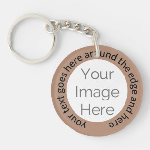 Porte-clefs Porte - clé photo personnalisé - Mocha mousse Text