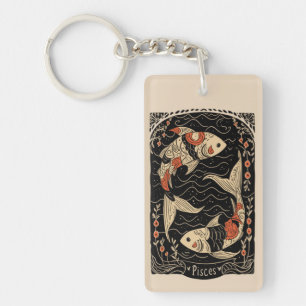 Porte-clefs Porte - clé Pisces Celestial Zodiac Art