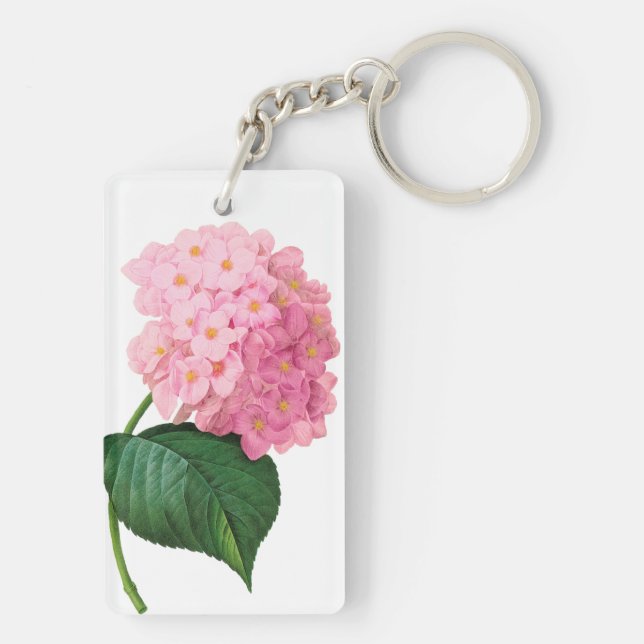 Porte-clefs Porte - clé rectangle Redoute Rose Hydrangea (Dos)