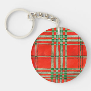 Porte-clefs PORTE - CLÉ rond ACrylique RED SCOTT TARTAN