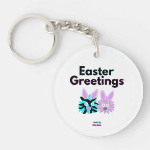 Porte-clefs Porte - clé Rond Bunny Fuzzies