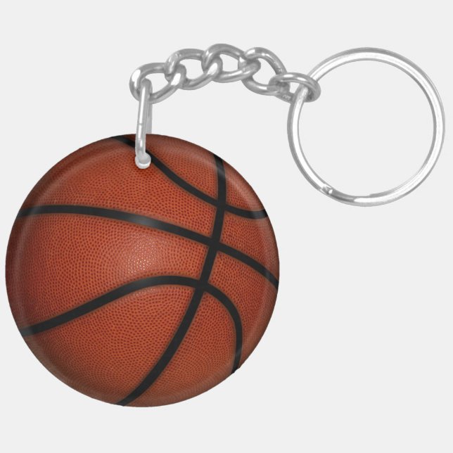 Porte-clefs Porte - clé rond double face de basket-ball (Dos gauche)