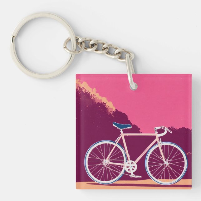 Porte-clefs Porte - clé rose blanc (Devant)