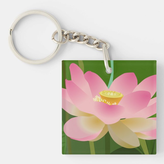 Porte-clefs Porte - clé rose Lotus (Devant)