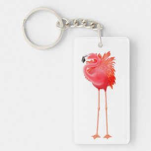 Porte-clefs Porte - clé rose solitaire d'oiseau de Flamant