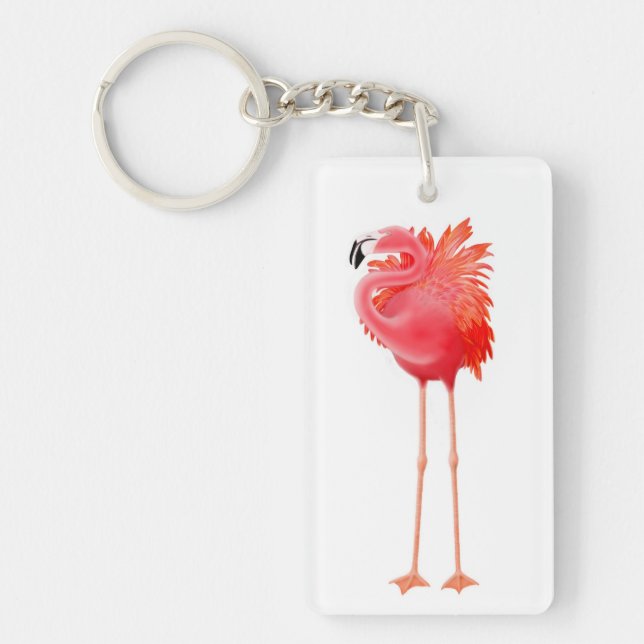 Porte-clefs Porte - clé rose solitaire d'oiseau de Flamant (Devant)