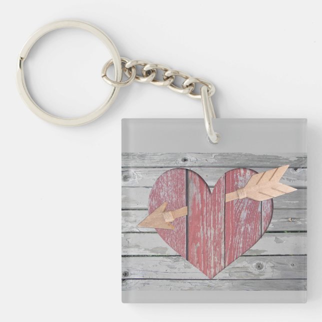 Porte-clefs Porte - clé Rustique Red Heart (Devant)
