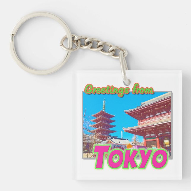 Porte-clefs porte - clé "Salutations de Tokyo" (Devant)