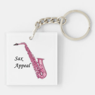 Porte-clefs Porte - clé saxophone rose