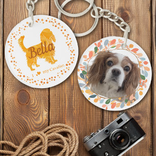 Porte-clefs Porte - clé Silhouette Pastel Orange Cavalier Pers