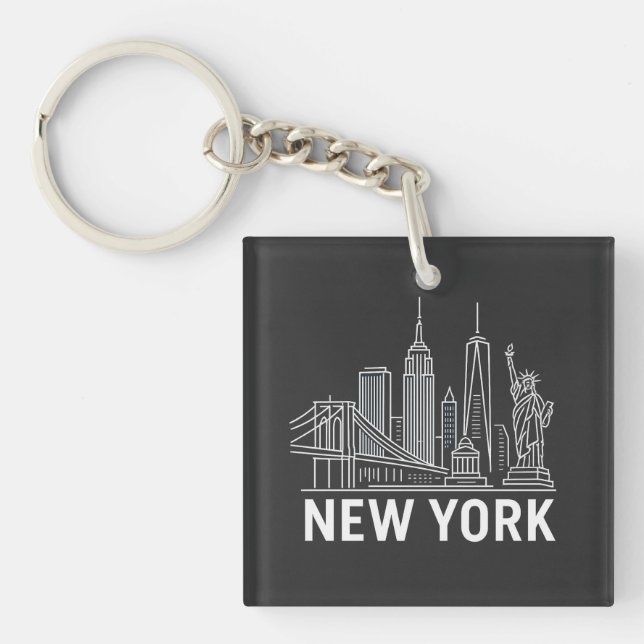 Porte-clefs Porte - clé Skyline de New York - Iconic City Land (Devant)