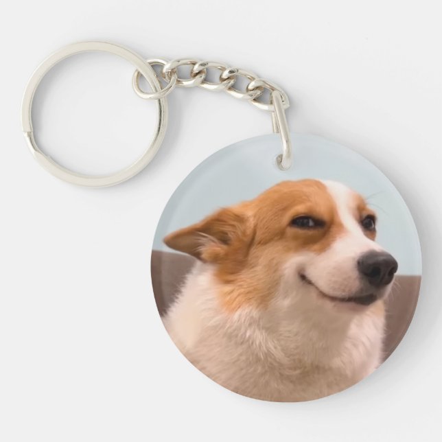 Porte-clefs Porte - clé souriant Corgi mème (Devant)