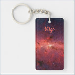 Porte-clefs Porte - clé spatial Astrologie<br><div class="desc">porte - clé d'astrologie cool avec une belle image de l'univers. Personnalisez pour votre propre signe étoilé. Script lettrage en couleur beige peachy pour correspondre à la galaxie montrée!</div>