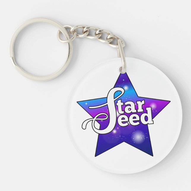 Porte-clefs Porte - clé Starseed - Design bleu bleu violet (Devant)