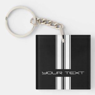Porte-clefs Porte - clé - type de rayure - duo de noir/blanc