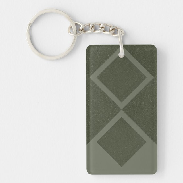 Porte-clefs Porte - clé vert mousse double diamant - personnal (Devant)