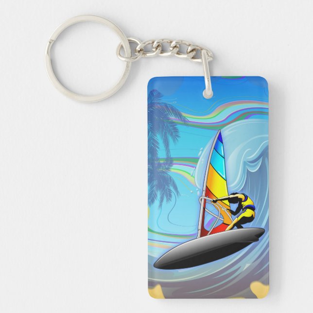Porte-clefs Porte - clé WindSurfer sur Ocean Waves (Devant)