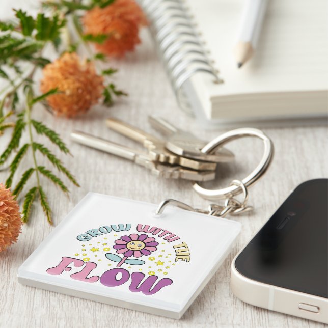 Porte-clefs Porte - clé Wordart de flux (Devant Droit)