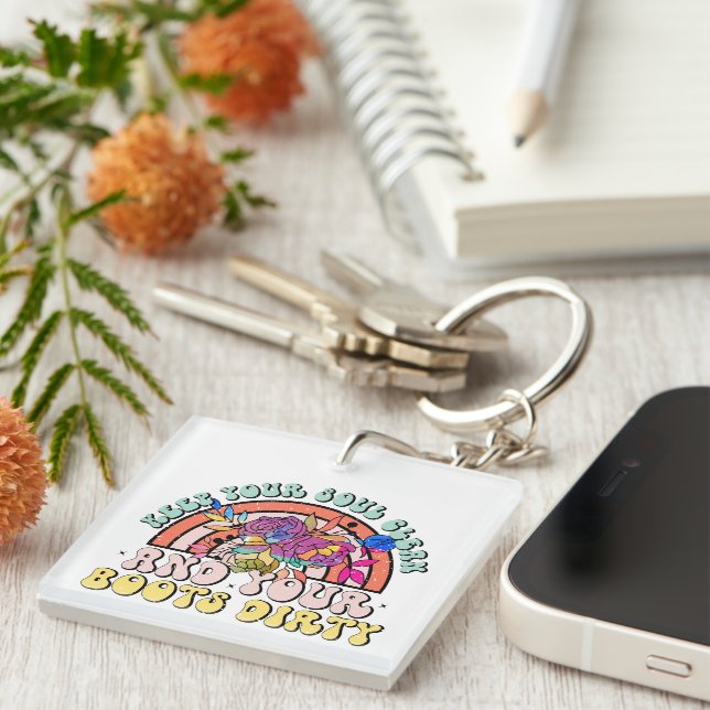 Porte-clefs Porte - clé Wordart Inspirant Soul Clean (Devant Droit)