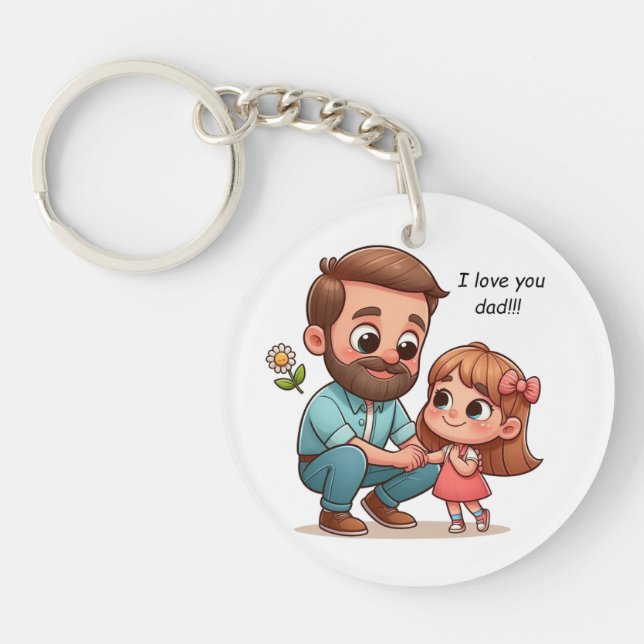 Porte-clefs Porte - clés avec dévouement pour le père. (Devant)