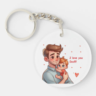 Porte-clefs Porte - clés avec dévouement pour papa.