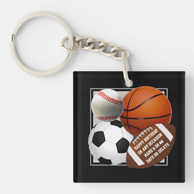 Porte-clefs Porte - clés sportifs. Football, Basket, Baseball, (Devant)