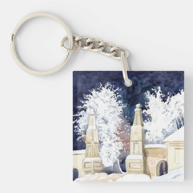 Porte-clefs Porte d'hiver la nuit (Devant)