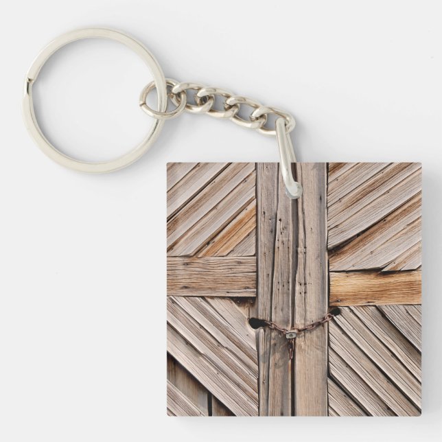 Porte-clefs Porte en bois rustique (Devant)