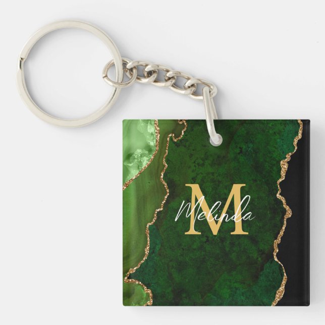 Porte-clefs Porte en marbre vert et or (Devant)
