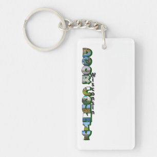 Porte-clefs Porte verticale du comté Wisconsin grande lettre