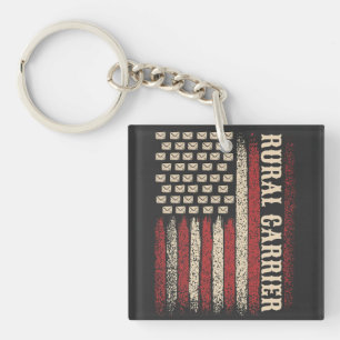 Porte-clefs Porteur rural vintage drapeau USA pour courrier pa