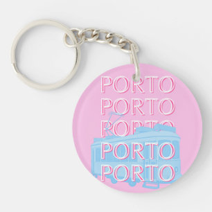Porte-clefs Porto Travel Art, Portugal Art, Rose, Preppy Art