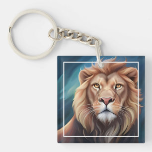 Porte-clefs Portrait Art numérique Lion-56556