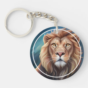 Porte-clefs Portrait Art numérique Lion-56556