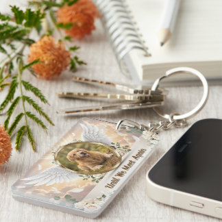 Porte-clefs Portrait commémoratif personnalisé d'ailes d'ange