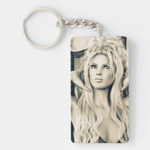 Porte-clefs Portrait d'art glamour victorien vintage