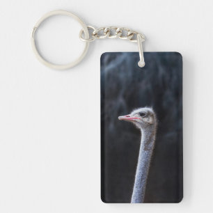 Porte-clefs portrait d'autruche