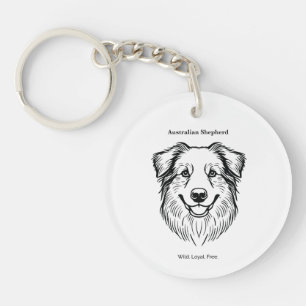 Porte-clefs Portrait de berger australien