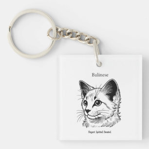 Porte-clefs Portrait de chat balinais