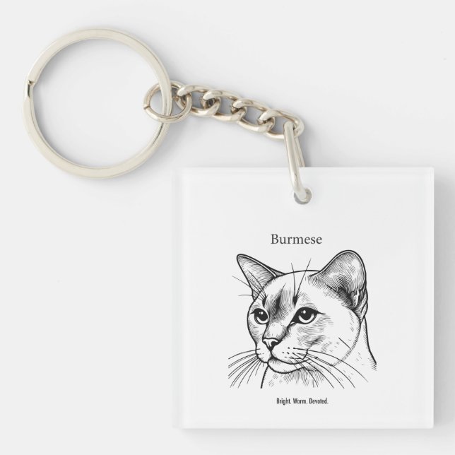 Porte-clefs Portrait de chat birman (Devant)