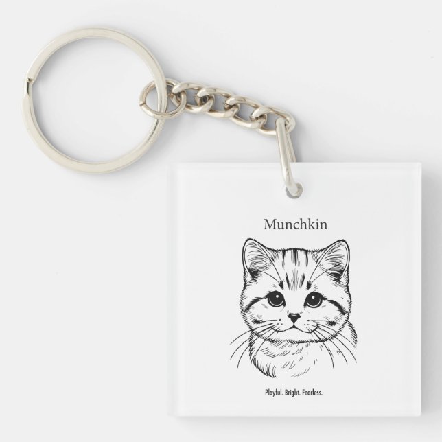 Porte-clefs Portrait de chat Munchkin (Devant)