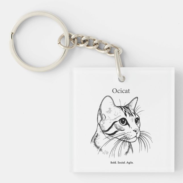 Porte-clefs Portrait de chat Ocicat (Devant)