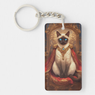 Porte-clefs Portrait de chat siamois royal majestueux