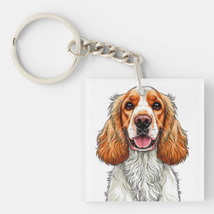 Porte-clefs Portrait de Chien Cocker Spaniel Anglais