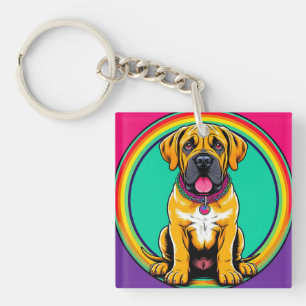 Porte-clefs Portrait de chien majestueux et vibrant