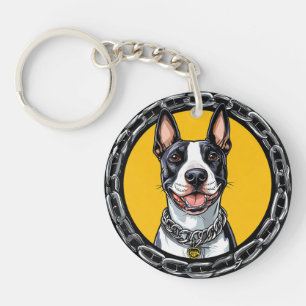 Porte-clefs Portrait de chien mignon Bull Terrier pour les amo