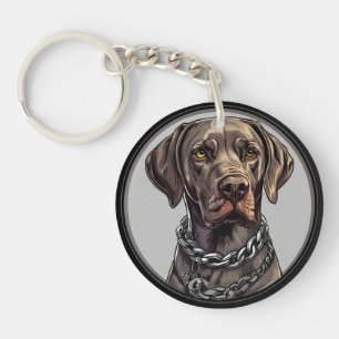 Porte-clefs Portrait de Chien Mignon Labrador Brun Pour les Am