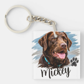 Porte-clefs Portrait de chien personnalisé